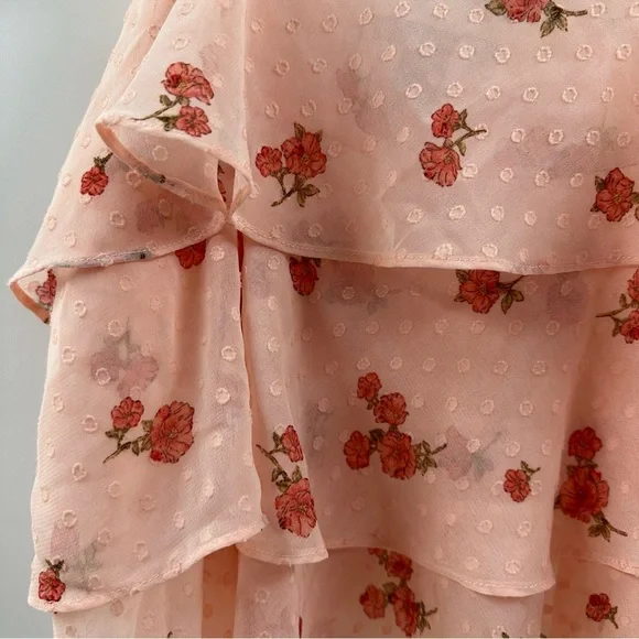 Forever 21 Pink Floral Ruffled Tank Top – Size Small - Picture 2 of 5